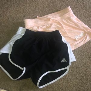 Pink and Adidas shorts